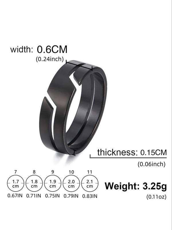 Fashion Simple Stainless Steel Striped Decor Couple Ring, Engagement Anniversary Birthday Jewelry Gift for Men and Women, Classic Fashion Accessories for Daily Wear