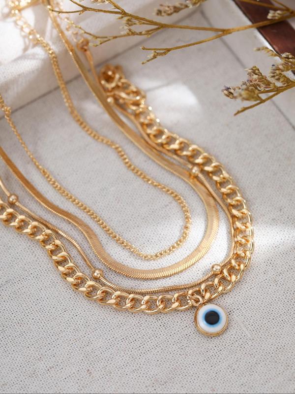 Evil Eye Design Anklet, Fashionable Chain Anklet for Women & Girls, Casual Trendy Body Jewelry for Party, Daily Decor, Trendy All-match & Exquisite Jewelry for Birthday Gift