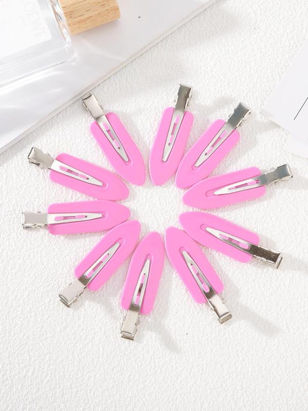 10pcs set Casual Trendy No Crease Hair Clips for Women, Simple Style Plain Color Hair Clips, Fashionable Hair Accessories for Girls for Daily Use