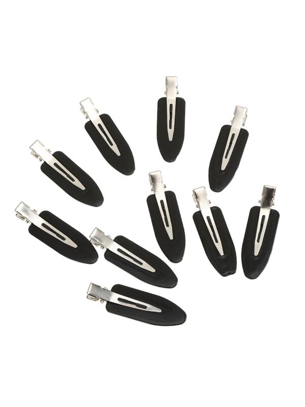 10pcs set Casual Trendy No Crease Hair Clips for Women, Simple Style Plain Color Hair Clips, Fashionable Hair Accessories for Girls for Daily Use