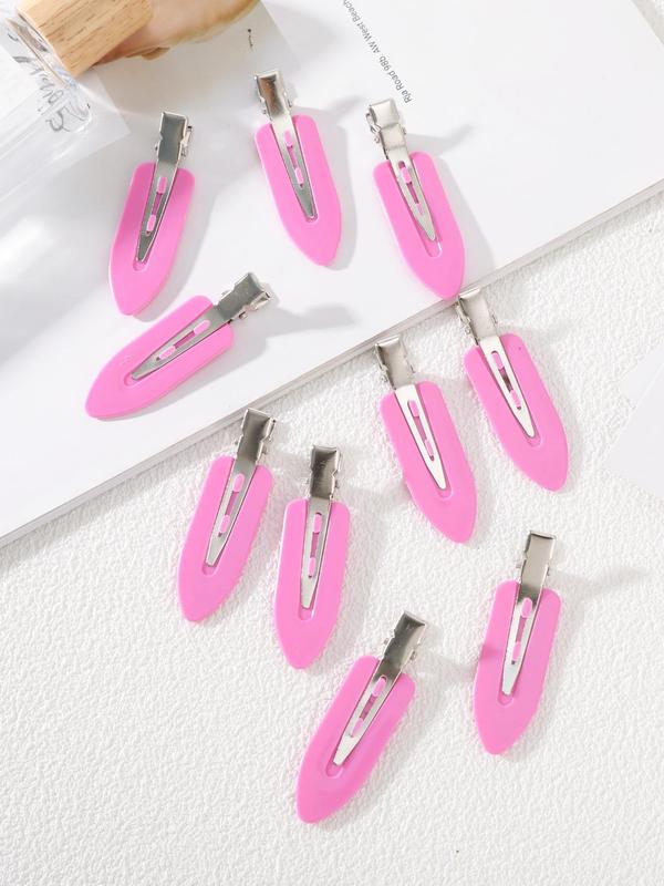 10pcs set Casual Trendy No Crease Hair Clips for Women, Simple Style Plain Color Hair Clips, Fashionable Hair Accessories for Girls for Daily Use