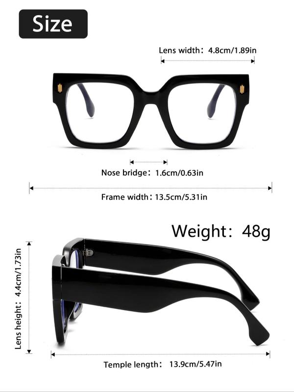 Unisex Fashionable Leopard Pattern Square Frame Eyeglasses, Trendy Casual Eyeglasses for Everyday Use, Fashion Accessories for Outdoor Activities