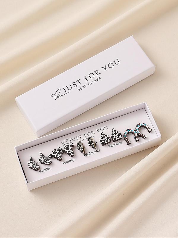 Cute Christmas Themed Stud Earrings, Snowman & Gingerbread Man & Tree & Wreath Design Earrings, Fashion Jewelry Accessories for Women & Girls