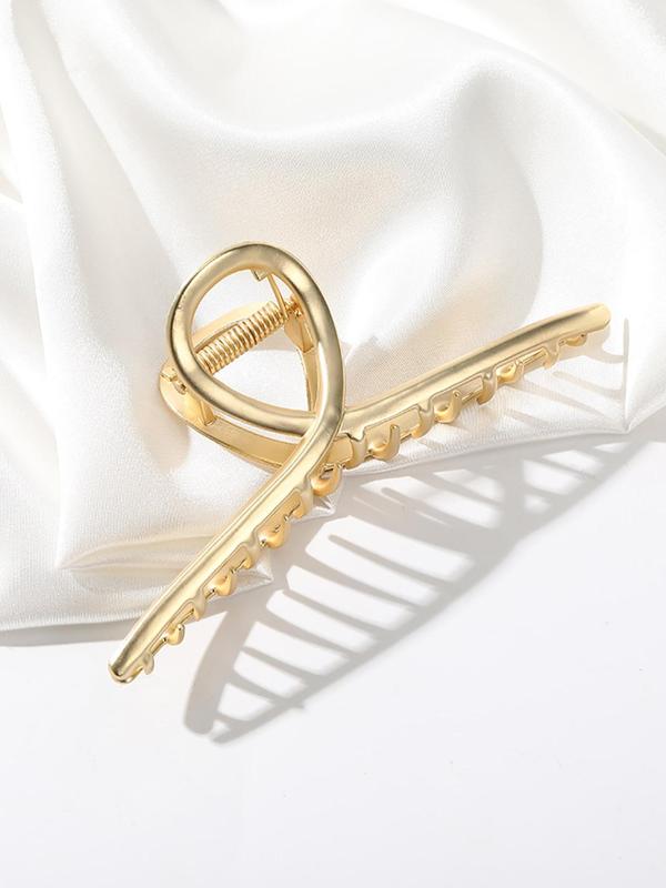 Women's Elegant Plain Zinc Alloy Hair Claw, Casual Large Size Easy Grip Back Claw, Strong Clip Suitable for Thin Hair and Thick Hair, Fashionable Hair Accessories For Women & Girls