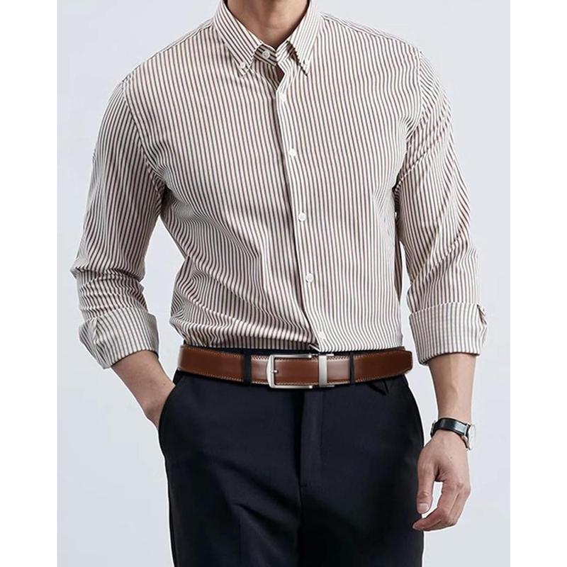 Mens Belt Leather Ratchet 1 3 8'' Belt For Men Gift Dress and Casual with Adjustable Buckle, Trim to Fit