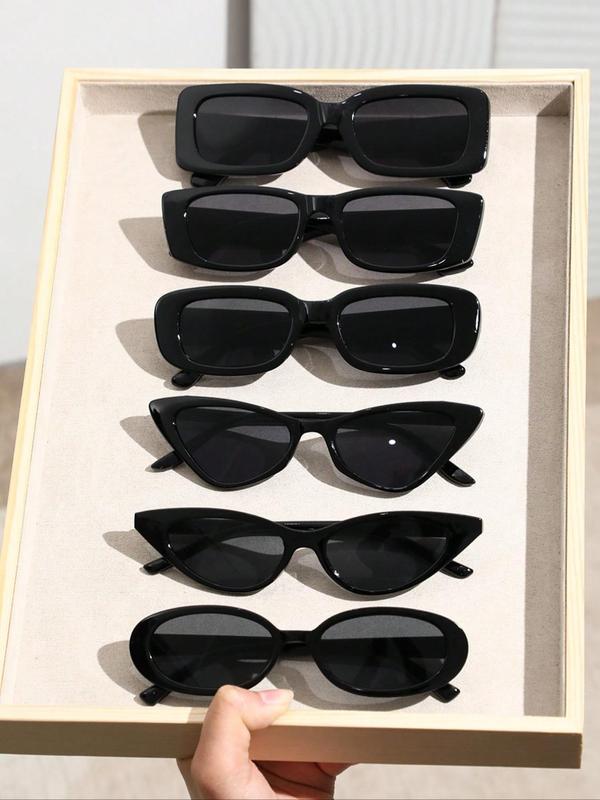 Cat Eye & Round & Square Frame Sunglasses for Men, Summer 2024 Sunglasses for Women Everyday Summer Beach Vacation Use, Travel Essentials, Y2K Accessories for Outdoor Activities