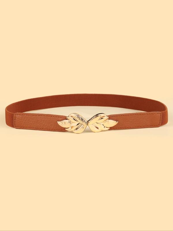 Women's Elegant Plain Color Belts, Trendy Minimalist Elastic Irregular Diagonal Buckle Design Belt, Chic All-match Accessories for Daily & Party Decor