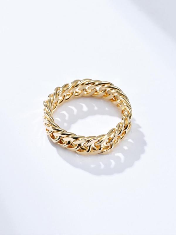 Street Style Chain Design Titanium Steel Ring,  Fashion Jewelry for Both Men & Women As Gifts, Casual All-match Accessories for Party, Daily Wear
