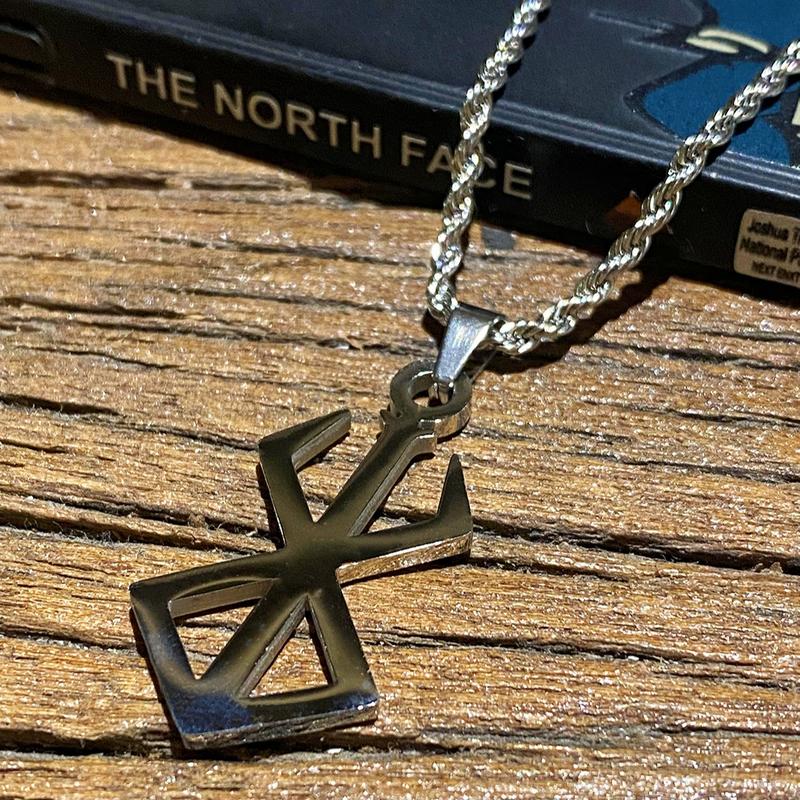 Brand of Sacrifice Necklace Berserk Symbol Pendant Chain Unique Gift for Brother Father Son Birthday