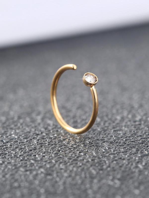 Unisex Elegant Rhinestone Minimalist Nose Ring, Exquisite Trendy Nose Ring, Fashionable Body Jewelry for Daily & Party Decoration