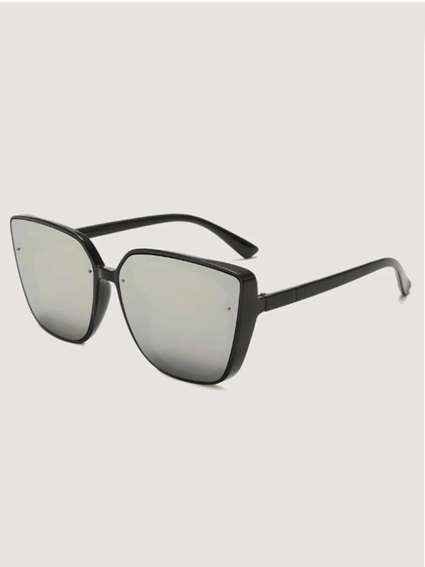 Unisex Simple Style Square Frame Sunglasses, Trendy Casual Sunglasses for Everyday Use, Fashion Accessories for Outdoor Activities
