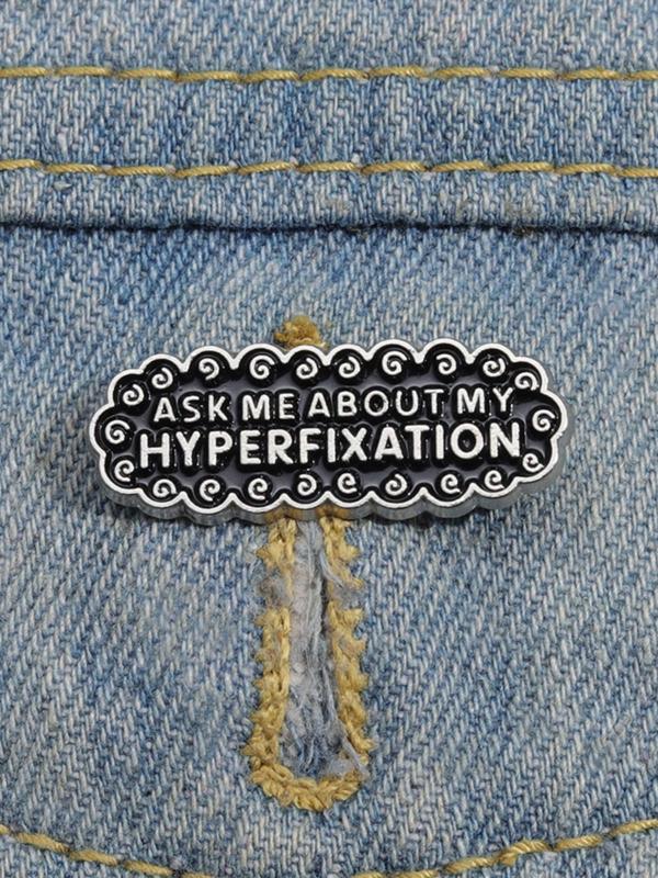 Fashion Letter Pattern Brooch, Casual Clothes Accessories For Men & Women