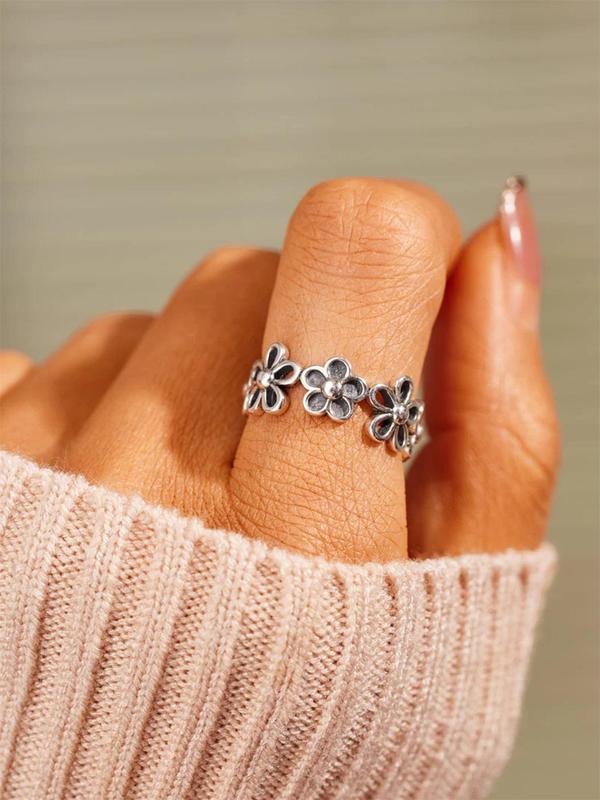 Fashion Flower Design Ring, Elegant Women's Accessories for Wedding & Engagement, Casual Jewelry for Party, Daily Decor, Trendy All-match & Exquisite Jewelry for Birthday Gift