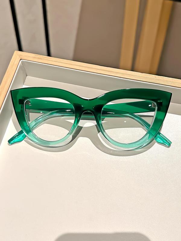 Unisex Cat Eye Frame Eyeglasses, Trendy Casual Eyeglasses for Everyday Use, Fashion Accessories for Outdoor Activities
