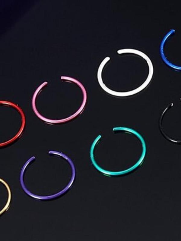 Simple Stainless Steel Nose Ring, 1 Set Fashionable Body Jewelry for Women & Men, Summer Trendy All-match & Exquisite Jewelry for Birthday Gift