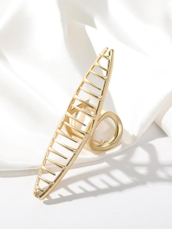 Women's Elegant Plain Zinc Alloy Hair Claw, Casual Large Size Easy Grip Back Claw, Strong Clip Suitable for Thin Hair and Thick Hair, Fashionable Hair Accessories For Women & Girls