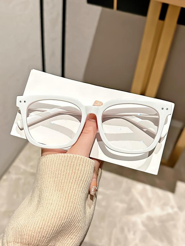 Vintage Square Frame Eyeglasses, Trendy Casual Eyeglasses for Women & Men, Fashion Eyeglasses for Work, Daily Clothing Decor, Perfect for Student Daily Use