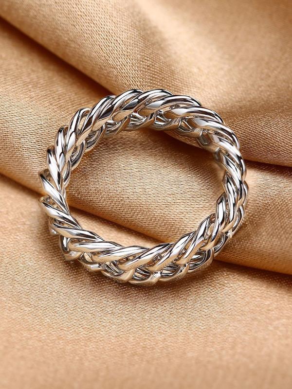 Street Style Chain Design Titanium Steel Ring,  Fashion Jewelry for Both Men & Women As Gifts, Casual All-match Accessories for Party, Daily Wear