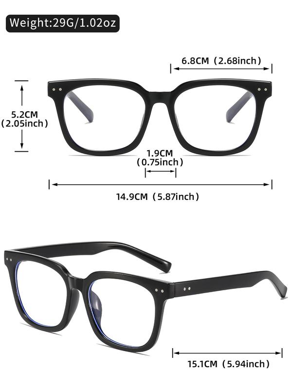 Vintage Square Frame Eyeglasses, Trendy Casual Eyeglasses for Women & Men, Fashion Eyeglasses for Work, Daily Clothing Decor, Perfect for Student Daily Use