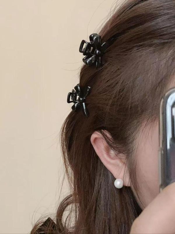 Cute Bow Decor Hair Claws, Sweet Mini Hair Claws, Small Claw Clips, Fashionable Hair Accessories for Women & Girls, Lovely Hairwear for Daily Used