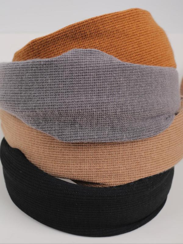 Solid Color Wide Headband, Casual Versatile Hair Accessories for Women & Girls, Minimalist Headwear Suitable for Daily and Casual