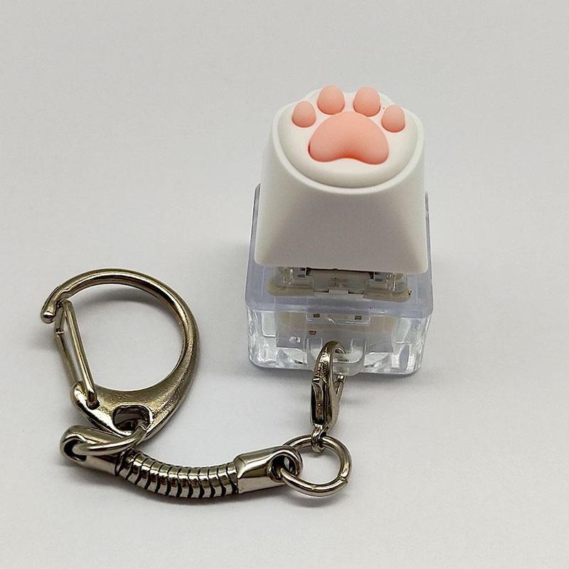 Cute Cat Paw Design Key Chain, Portable Decorative Mini Keychain For Phone, Keycap Tester Cell Phone Pendant, Stress Relief Toy