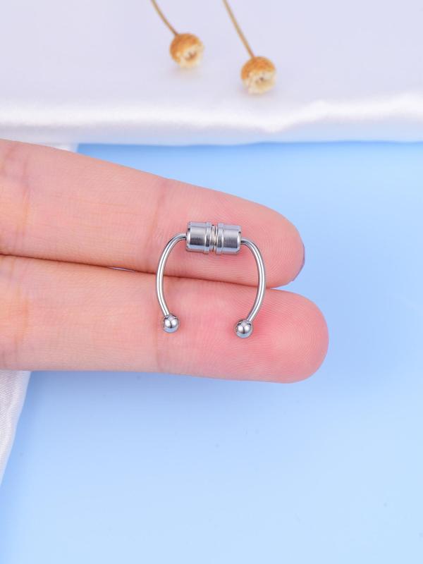 Fashionable Non-pierced Earrings & Nose Rings Set, Cute Rhinestone Decor Earrings & Nose Rings, Body Jewelry for Women & Men, Trendy All-match & Exquisite Jewelry for Birthday Gift