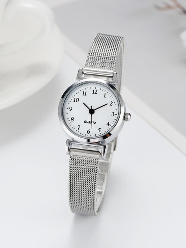 Women's Fashion Round Dial Analog Quartz Watch, Fashion Watch for Party, Daily Clothing Decor, Trendy All-match & Exquisite Watch for Birthday Gift with Box