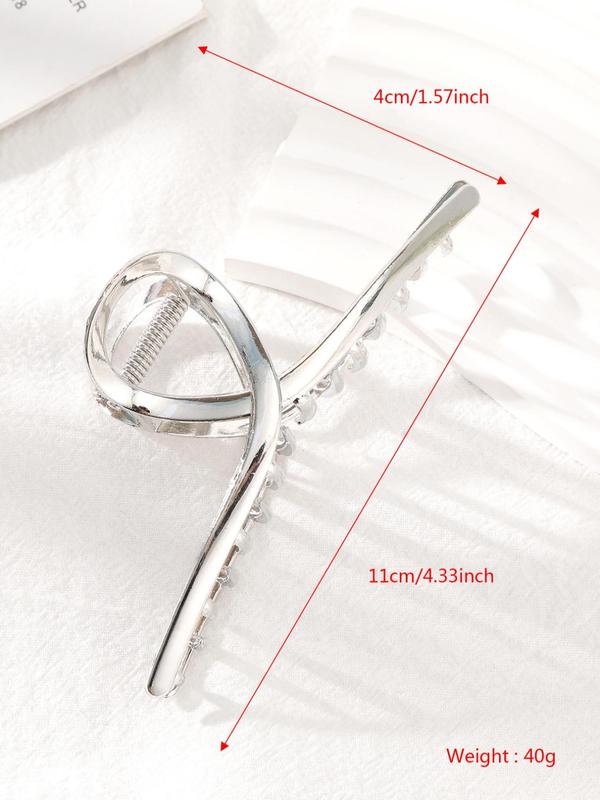 Women's Elegant Plain Zinc Alloy Hair Claw, Casual Large Size Easy Grip Back Claw, Strong Clip Suitable for Thin Hair and Thick Hair, Fashionable Hair Accessories For Women & Girls