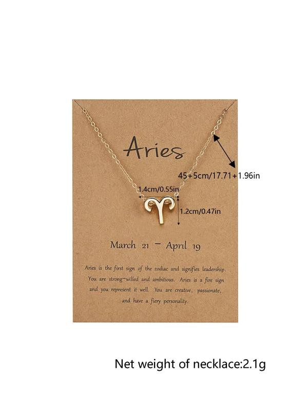 Street Style 12 Constellation Themed Charm Necklace, Casual Trendy Matching Necklaces, Fashionable Vintage Hippie Jewelry for Women & Men, Women Accessories & Mens Jewelry