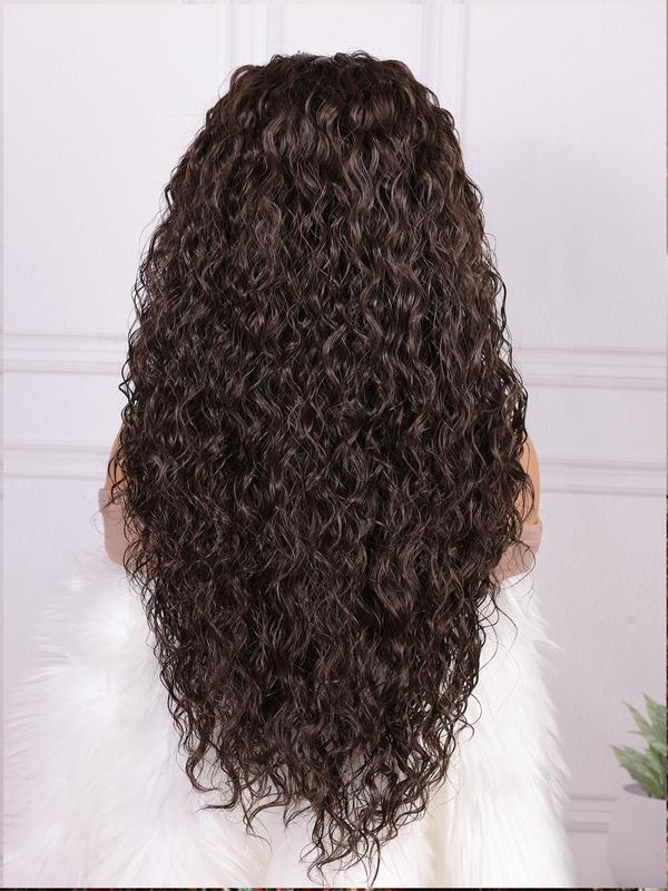 26 Inch Fashionable Plain Color Long Curly Wigs for Women, Gorgeous Fluffy Wigs with Baby Hair Bangs, Synthetic Wigs for Party, Daily Use