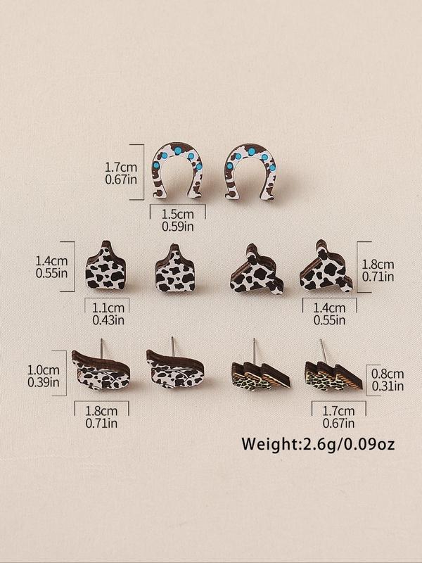 Cute Christmas Themed Stud Earrings, Snowman & Gingerbread Man & Tree & Wreath Design Earrings, Fashion Jewelry Accessories for Women & Girls