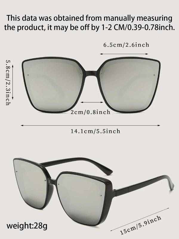 Unisex Simple Style Square Frame Sunglasses, Trendy Casual Sunglasses for Everyday Use, Fashion Accessories for Outdoor Activities