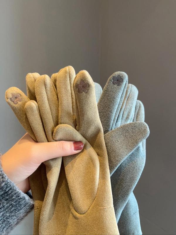 Women's Elegant Bowknot Decorated Gloves, Casual Trendy Warm Gloves for Fall & Winter, Fashionable Gloves for Women & Girls for Daily Use