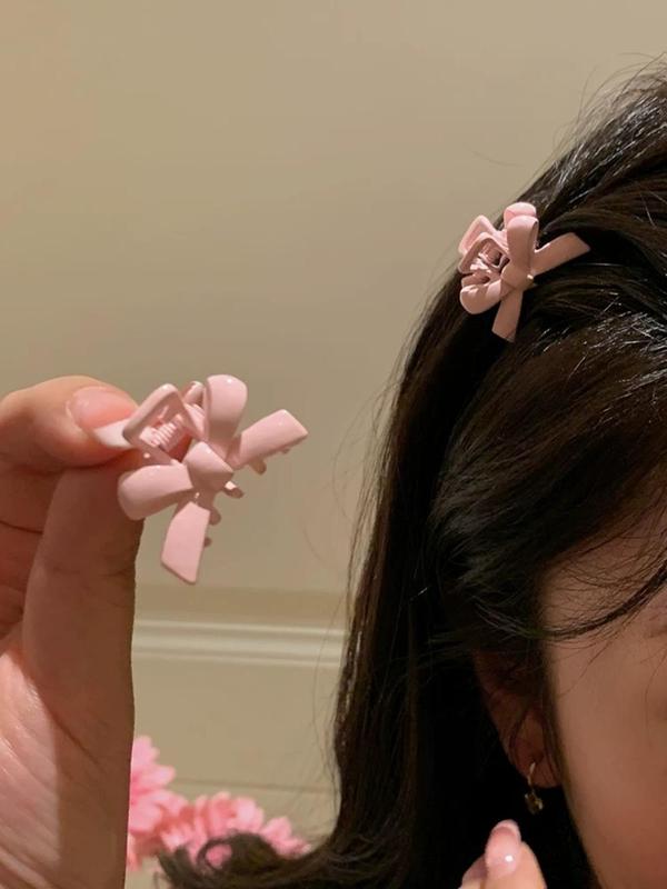 Cute Bow Decor Hair Claws, Sweet Mini Hair Claws, Small Claw Clips, Fashionable Hair Accessories for Women & Girls, Lovely Hairwear for Daily Used