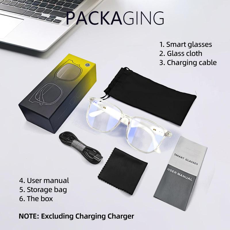 LIFEBEE Smart Glasses, Fashionable Wireless Glasses with Speaker, Bluetooth-compatible Smart Glasses for Men & Women, Gift for Friend & Lover
