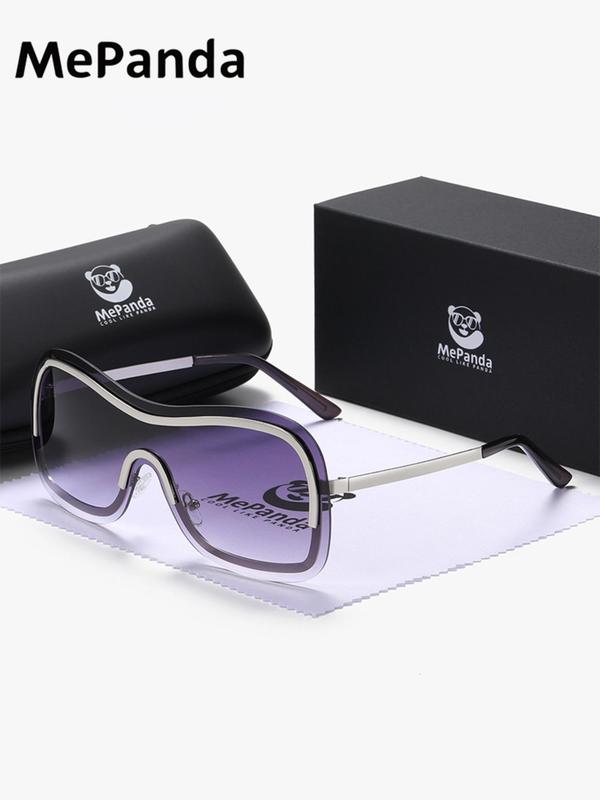 Unisex Street Style Wraparound Frame Sunglasses, Trendy All-match Sunglasses for Everyday Use, Fashion Hip Hop Accessories for Outdoor Activities with Storage Case & Cloth