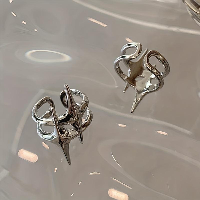 Y2k Geometric Star Layered Ring Jewelry - Exquisite Open Adjustable Simple Ring for Teen Girls - Ideal Eid Al-Fitr Gift