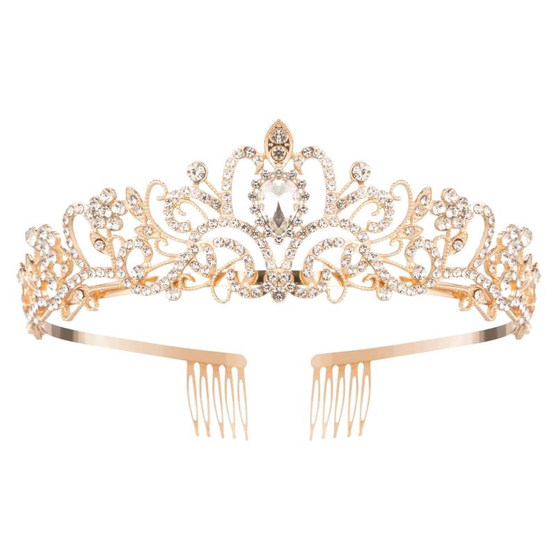 Princess Crown for Women, Crystal Queen Tiaras for Girls Bridal Hair Accessories Gifts for Birthday Wedding Prom, Bridal Party, Pageant, Halloween Christmas Costume