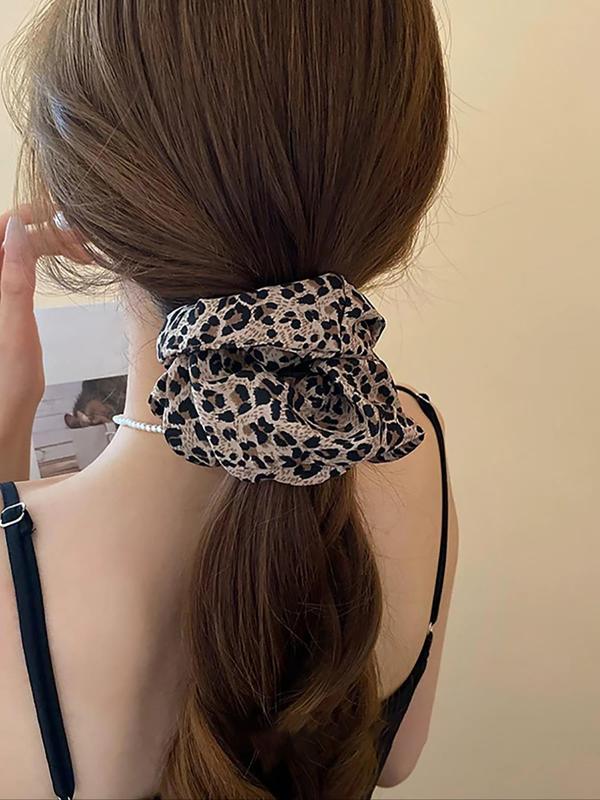 Leopard Pattern Scrunchies, High Stretch Hair Tie, Hair Accessories for Women & Girls, Minimalist Headwear Suitable for Thick Hair