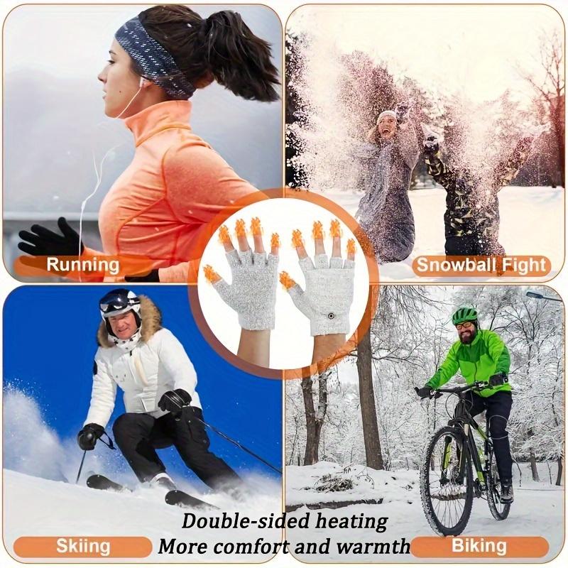 USB-Powered Touchscreen Winter Gloves - Double-Sided Heating, Comfortable Padded Warmth for Outdoor & Office Use
