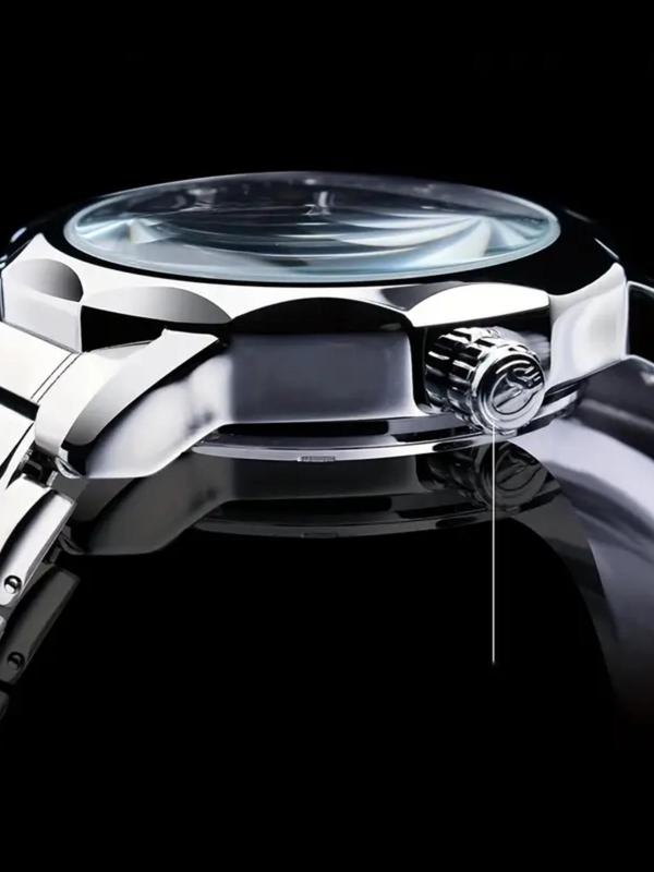 Men's Business Fashion Hollow Out Design Mechanical Watch, Fashion Waterproof Watch for Party, Daily Clothing Decor, Trendy All-match & Exquisite Watch for Birthday Gift with Box