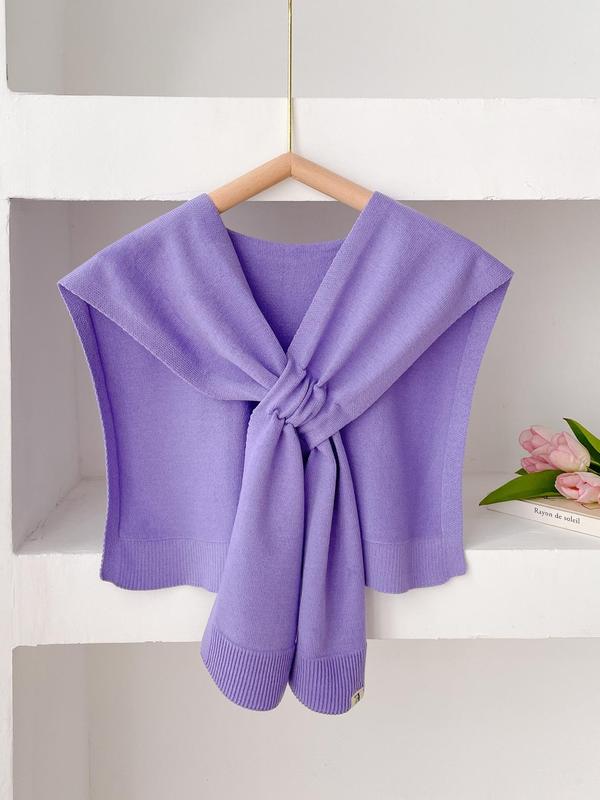 Women's Solid Color Knit Scarf, Fashionable Shawl for Fall & Winter, Casual Versatile Scarf for Women & Girls