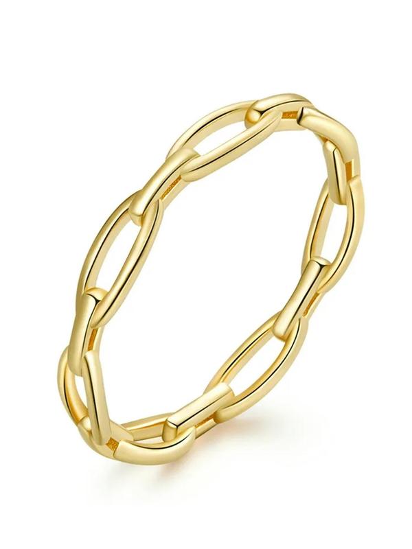 Simple Hollow Out Design Copper Ring, Fashion Accessories for Women for Party, Daily Clothing Decor, Trendy All-match & Exquisite Jewelry for Birthday Gift
