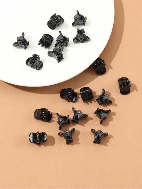 20pcs Casual Simple Plain Mini Hair Claw, Broken Hair Bang Hair Claw, Hair Accessories for Ladies and Girls