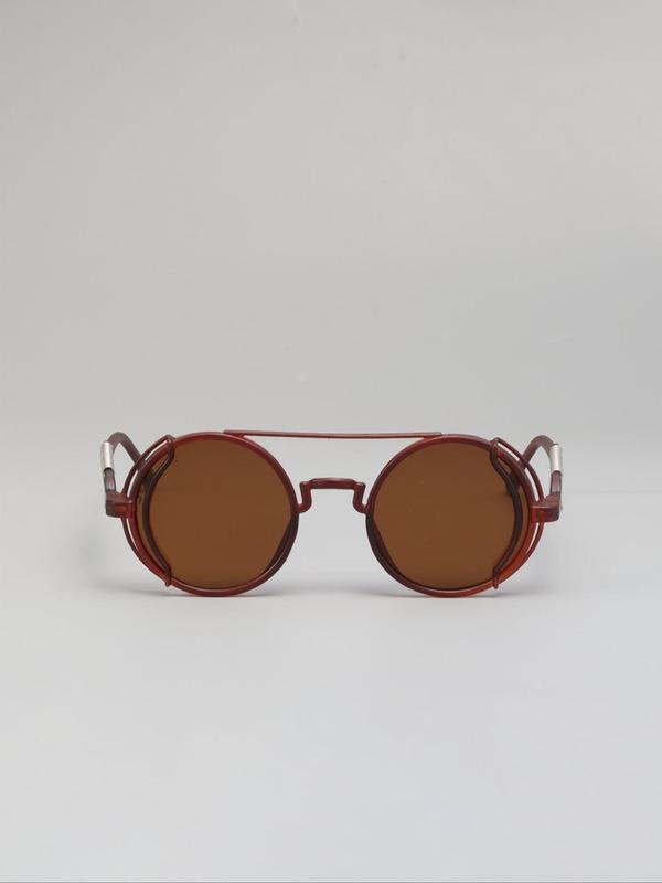 Punk Style Sunglasses for Women & Men, Trendy Vintage Round Frame Sunglasses for Everyday Use, Fashion Accessories for Outdoor Activities