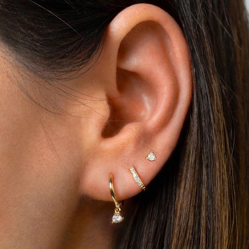 Dearmay 3PCS Set Hoop Earring Stylish Women Stud Earrings and Pendant Earrings Set Hypoallergenic Women's Autumn Accessories Girls Gifts