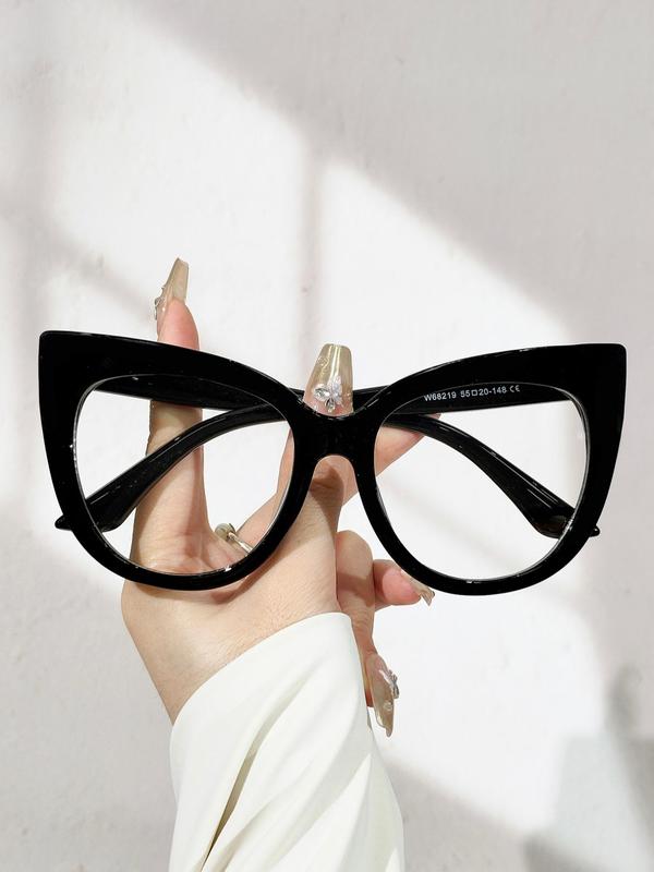 Unisex Vintage Cat Eye Frame Eyeglasses, Trendy Casual Eyeglasses for Everyday Use, Fashion Accessories for Outdoor Activities