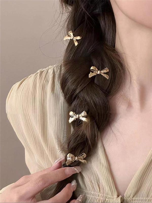 2024 New Style Cute Bow Decor Hair Clip Set, Elegant Hair Accessories for Women & Girls, Trendy All-match & Exquisite Hair Clip for Daily & Party Decoration
