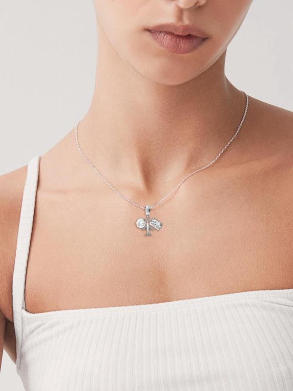 Fashionable Creative Letter & Airplane Design Pendant, Rhinestone Decor Charm for Women & Men, Fashion Accessories for Daily Wear